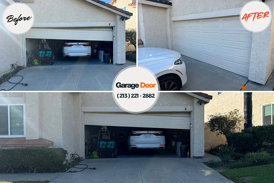 Before and after: garage door repair Stanley, ND
